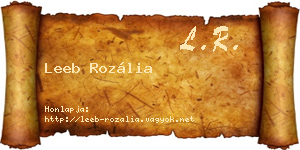 Leeb Rozália névjegykártya
